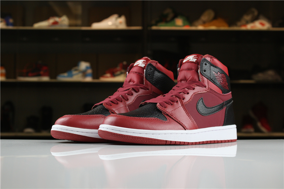 2018 Air Jordan 1 Wine Red Black Shoes - Click Image to Close